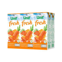 Unif 40% Carrot Mixed 180 ml x 6. ยูนิฟ เฟรช น้ำแครอท ผสมผักผลไม้รวม40% 180 มล. แพ็ค 6 กล่อง