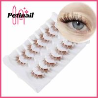 PETINAIL ขนตาปลอม7คู่ดูเป็นธรรมชาติขนตาขนมิงค์สีน้ำตาล Wi ขนตาปลอมหนานุ่มทันสมัยความงามของผู้หญิง