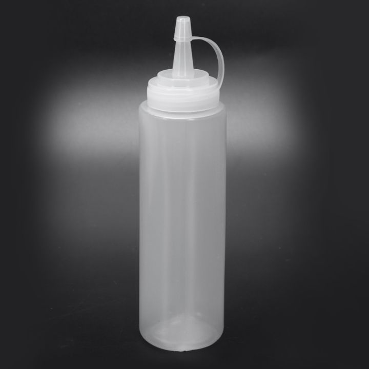 12x-clear-white-plastic-squeeze-sauce-ketchup-cruet-oil-bottles-8oz