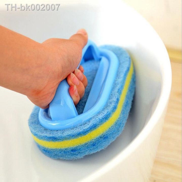 Kitchen Bathroom Toilet Cleaning Brush Sponge Glass Wall Cleaning Brushes  Handle Sponge Ceramic Window Slot Clean Brushes Tools