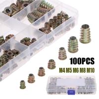 【hot】ↂ□ 100pcs m4 m5 m6 m8 m10 threaded hex hard drive insert screw nuts set