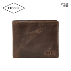 Fossil Derrick RFID International Combination Leather Dark Brown