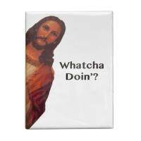 Jesus Fridge Magnet Whatcha Doin Magnets for Refrigerator Kitchen Decor Meaningful and Lucky Festive Ornaments Gifts for Colleagues Relatives Friends lovely