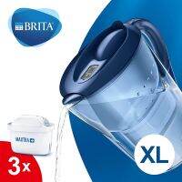 BRITA Marella XL 3.5 Lt เหยือกกรองน้ำที่ผ่านการกรองพร้อมไส้กรองอัจฉริยะและเติมง่ายและ + ตัวกรอง MAXTRA 3ตัว