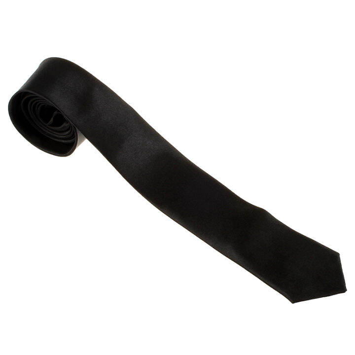 unisex-casual-necktie-skinny-slim-narrow-neck-tie-black