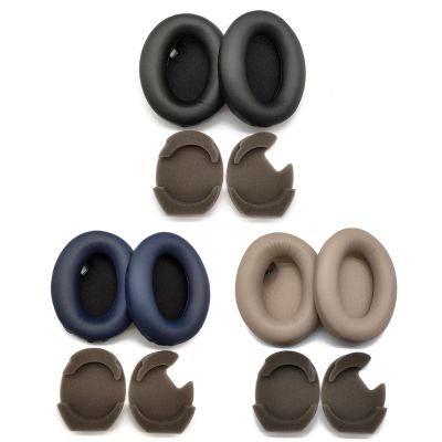 【cw】R91A Leather Ear Cushion Sponge Earpads Compatible with WH-1000XM4 WH1000XM4 Headset Earmuffs Memory Foam Covers Spare Parts