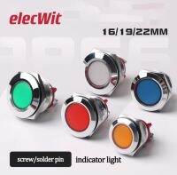 16 19 22mm Metal Indicator Lamp LED Source Screw Welding Solder Pin Signal Light 6V12V24V220V