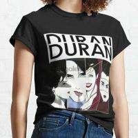 {High-end clothing} Duran เสื้อยืดวินเทจกราฟิกสีดำแขนสั้นมีขนาดเพียงพอดีไซน์ LNH898ที