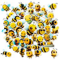 【LZ】☍  Cartoon Bee and Honey Adesivos para Crianças Adesivo de Grafite Impermeável Decalque DIY Brinquedos Clássicos Laptop Guitarra Bagagem Geladeira 50Pcs