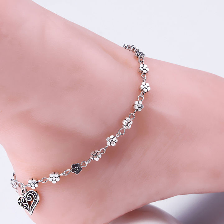 belle-new-fashion-foot-chain-วินเทจสีเงินกลวงพลัมเดซี่ดอกไม้หัวใจ-รูป-anklets-สำหรับผู้หญิง-charm-ข้อเท้าสร้อยข้อมือเท้าเครื่องประดับ