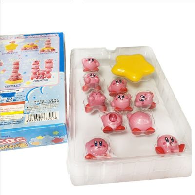ZZOOI 10pcs Mini Dolls Set Anime Game Star Kirby Pile Up Figure Toy Cartoon Action Figurine Stackable Children Educational Toy Gift