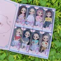 8ชิ้น/เซ็ตของตุ๊กตาเด็กผู้หญิงขนาด16ซม. 1/12 BJD 13นิ้วขยับได้แฟชันวันเกิดแบบทำมือ