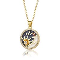 Starry Sky Art Oil Paintings Necklaces Cute Star Moon Enamel Necklace Pendant For Women Lover Romance Jewelry Gift Y2K Wholesale