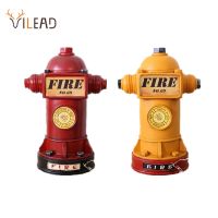 VILEAD 24cm Resin Fire Hydrant Piggy Bank Fire Extinguisher Figurines Ornament for Home Vintage Soft Decoration for Kid Birthday