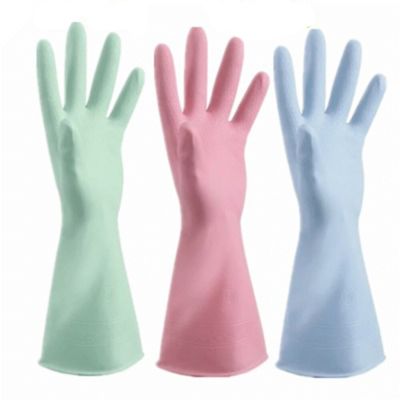 1 Pair Latex Gloves anti-Scratch Housework Cleaning Gloves Non-slip Dish Washing Clothes Kitchen Laundry Rubber Cleaning gloves Safety Gloves