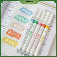 QUYAN 5PCS พลาสติกทำจากพลาสติก ไฮไลท์แวววาว เงาสีสันสดใส ความเงางามสูง ปากกามาร์กเกอร์ ที่มีคุณภาพสูง วาดเส้นขยุกขยิกปากกา ของขวัญสำหรับนักเรียน