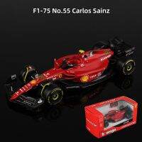 1:43 Bburago ฉลองครบรอบ75th ปีที่ #16 #55 Leclerc Sainz 2022 F1 Scuderia Ferrari F1-75อัลลอยรถขึ้นรูปของเล่นโมเดลหล่อยานพาหนะ