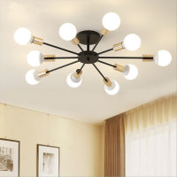 6810 Heads Multiple Rod Wrought Iron Ceiling Light Vintage Loft Lamp Nordic Modern Ceiling Lighting Home Decor Living Room Bar