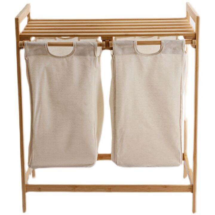 Bamboo Laundry Hamper with Dual Compartments Laundry Basket Lazada PH