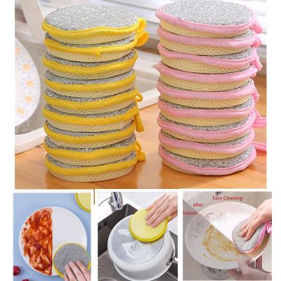 ┅ thicken Double Side Dishwashing Sponge Pan Pot Dish Wash Sponges Household Cleaning Tools Kitchen Tableware Dish Washing Brush