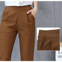 Plus Size Fashion Womens Casual Mid Waist Long Trousers Office Work Pants