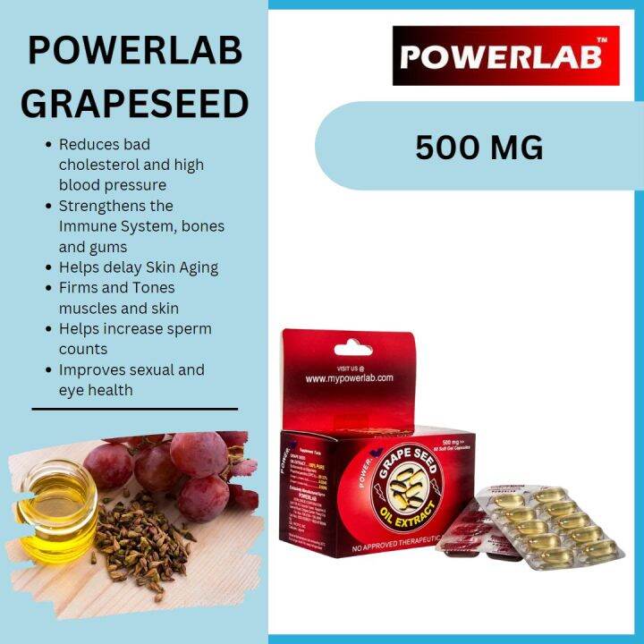 Powerlab Powerv Grapeseed Original Oil Extract 500mg Lazada PH
