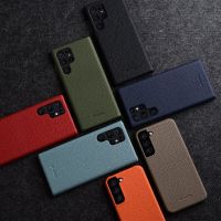 Melkco-Funda De Cuero Genuino พารา Samsung Galaxy S22อัลตร้า S23บวก S21 +, Funda Trasera De Cuero De Vaca Hecha A Mano De Negocios De Lujo