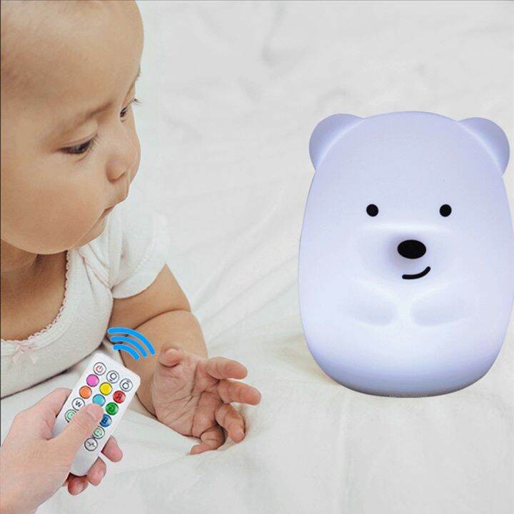 bear-dog-fox-led-night-light-touch-sensor-remote-control-9-colors-timer-usb-rechargeable-silicone-animal-lamp-for-kids-baby-gift