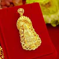 Genuine sand gold hollow out fire Maitreya Avalokitesvara pendant real men gold plated yellow Buddha Pendant pure Vietnam sand gold pendant WX7O WX7O