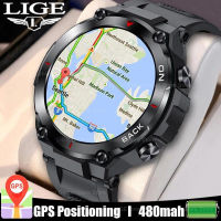 ~ Lige 2023 นาฬิกาข้อมือสมาร์ทวอทช์ GPS วัดอัตราการเต้นหัวใจ IP68 กันน้ํา สําหรับผู้ชาย Android IOS