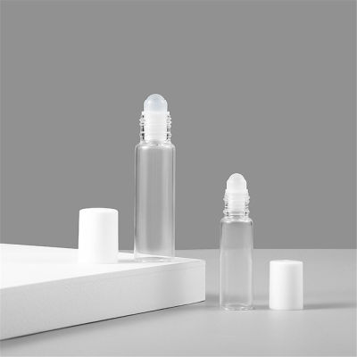 5ml/10ml 5ml/10ml Essential Oil Roller Bottles Empty Refillable Cosmetic Glass Travel Bottle with Roll On Ball Plastic Lid Massage Eye Cream Storage Bottle Medicine Smear Roller Bottle Liquid Container Transparent Reusable