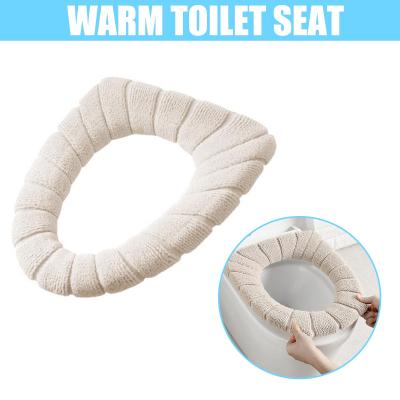 Toilet Seat Cover Keep Warm Pumpkin Pattern Closestool Washable Knitting Soft Bathroom Accessories O-shape Toilet Mat Pad Seat B7G6