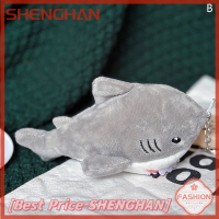 SHENGHAN จี้รถแขวน Kado Ulang Tahun รูปสัตว์ทะเลน่ารักฉลาม Boneka Mainan กำมะหยี่ขนาดเล็กห้อยกระเป๋าพวงกุญแจตุ๊กตา