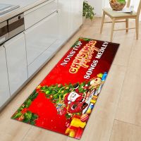 Christmas Kitchen Mat Non-Slip Foot Rug Entrance Doormat House Door Home Bathroom Hallway Bedroom Living Room Floor Decor Carpet