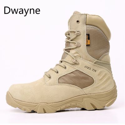 Men Military Boots Quality Special Force Tactical Desert Combat Ankle Boats Army Work Shoes Leather Waterproof Snow Boots 2019