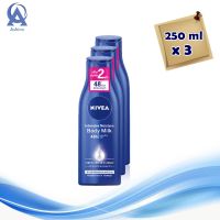 Nivea Body Milk Lotion 250 ml x 3. นีเวีย บอดี้ มิลค์ อินเทนซีฟ มอยส์เจอร์ ขนาด 250 มล. แพ็ค 3 ขวด