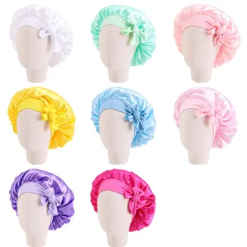 Baby Silky Satin Bonnet Sleep Cap Children Fruits Dots Night Turban  Headwear