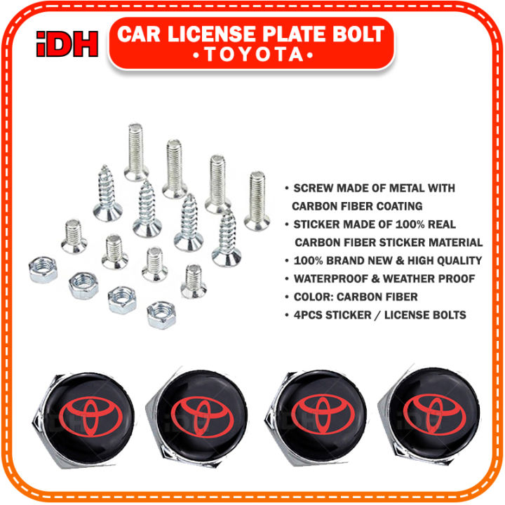 4pcs/Set Metal License Plate Bolt for TOYOTA ( LPB-Toy-1 ) [Car
