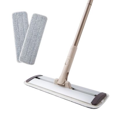 Eyliden Flat Mops Floor Wiper Mop Slide with 2 PCS Replace Microfiber Mop   Pads with 360° Rotating Mop Head for Household Clean