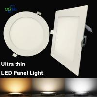 QLTEG Ultra Thin Led Panel Downlight 3W 6W 9W 12W15W 18W Round/Square LED Ceiling Recessed Light AC85-265V LED Panel Light bulb  by Hs2023