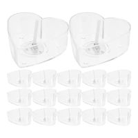 30PCS Heart Shaped Tea Light Candle Cups Clear Love Heart Candle Wax Tins Jars Cases with Wicks for DIY Candle Making