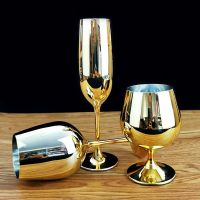 High Quality Electroplated Gold Glass Cup High Grade Crystal Glass Champagne Mug Drinking Glasses for Drinks Wineglass Wine Cups Cups  Mugs Saucers