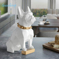 Gazechimp French Bulldog Decor ประติมากรรมสุนัขบทคัดย่อสัตว์ Figurines พื้นผิวเรขาคณิตลูกสุนัขรูปปั้นของขวัญสำหรับ Home Office Desktop Decor