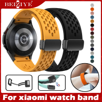 For xiaomi mi watch color color 2 ซิลิโคน สายนาฬิกา Magnetic Buckle Band No Gaps For xiaomi watch S2 / S1 / S1 active / S1 Pro สาย mibro lite 2 สาย Soft Rubber นาฬิกา สมาร์ทวอทช์ สายนาฬิกาข้อมือสำหรับ