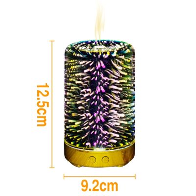 Night Light Mist Ultrasonic Sprayer Aromatherapy Air Humidifier 3D Colorful LED Fireworks Aroma Diffuser