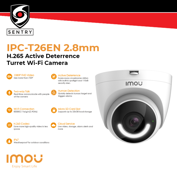 IMOU [Turret]IPCT26EN 2.8mm H.265 Active Deterrence Turret WiFi