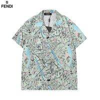 Fend* เสื้อเชิ้ตลําลอง พิมพ์ลายกราฟฟิติ แฟชั่นฤดูร้อน สําหรับผู้ชาย และผู้หญิง  #