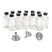 12Pc Glass Bottles with Lids & 3 Funnels