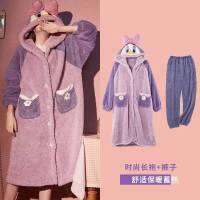 Women Nightgown Winter Flannel Sweet Hooded Sleep blouse Female Warm Cute kawaii Thicker Fashion Soft Chic Robes sets