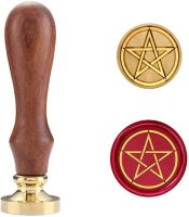 JYYP-Wax Seal Stamp Set Sealing Wax Stamps Copper Seals With Wooden Hilt Wiccan Seal Wax Stamp Triple Moonamp;pentagramamp;tree Of Life